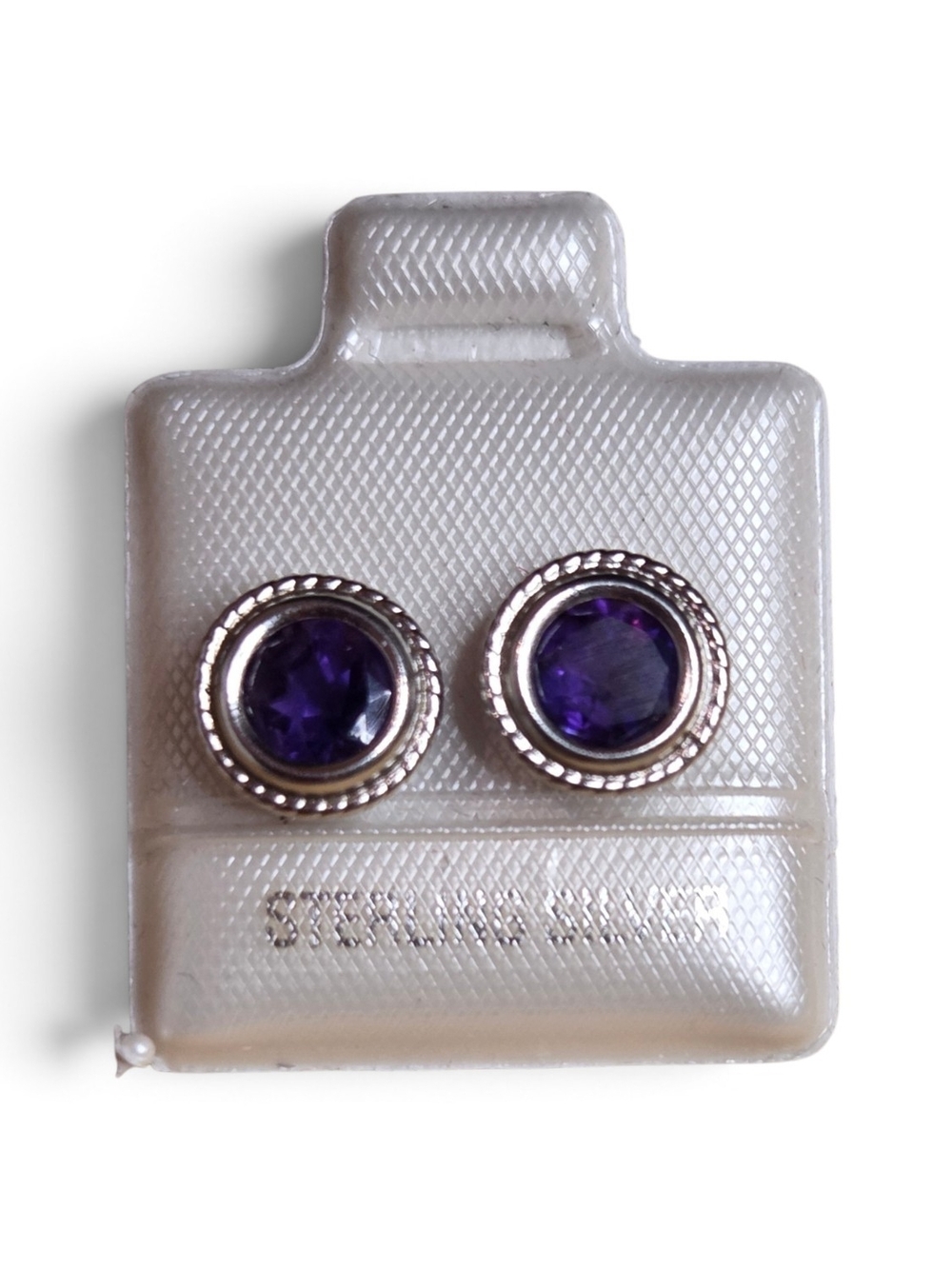 Genuine Amethyst Sterling Silver Earrings